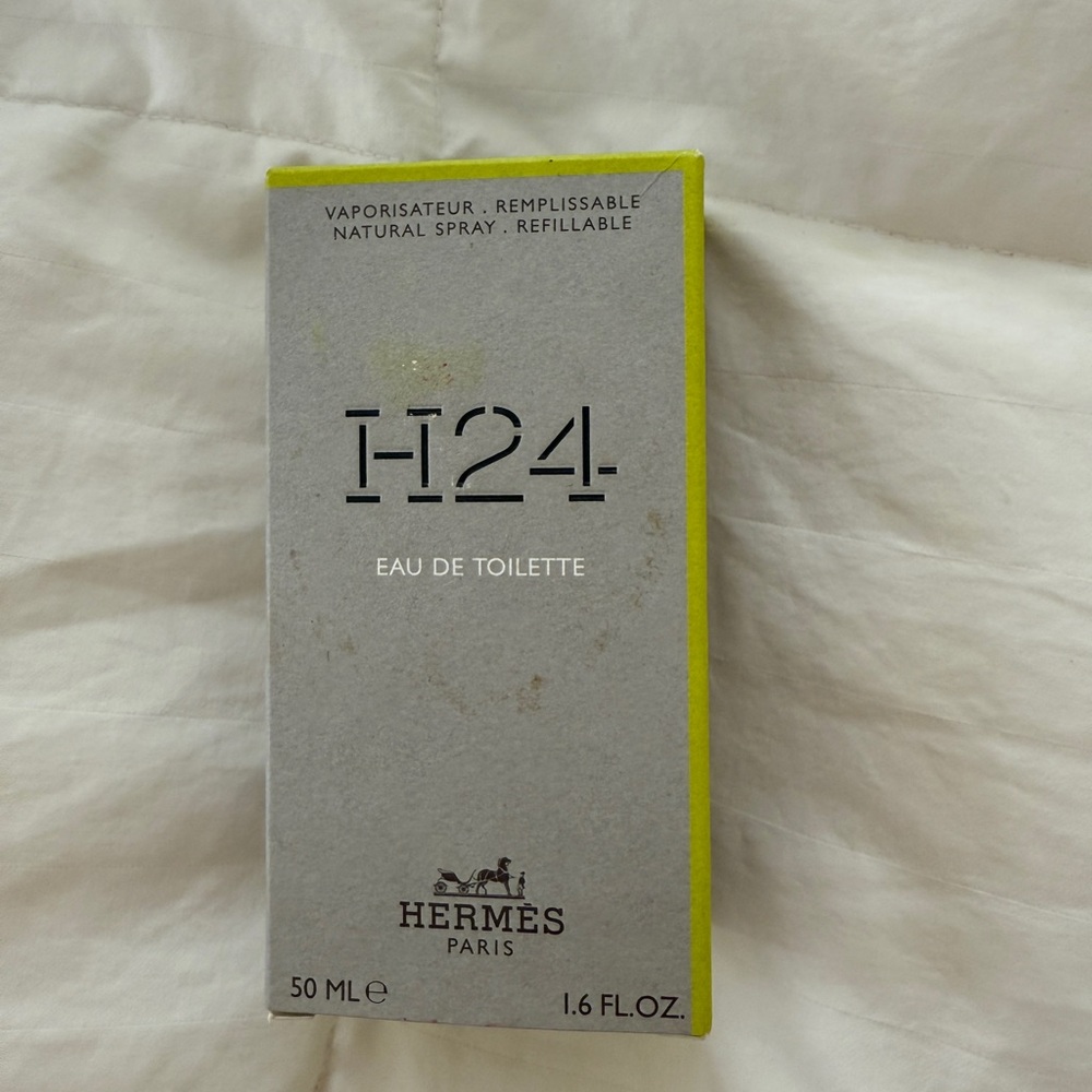 Hermes H24 Fragrance Box Gray Yellow Accents